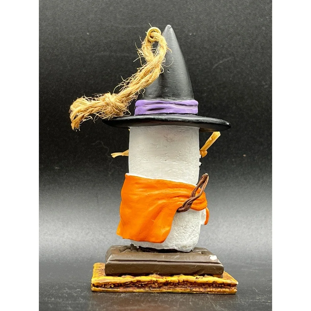Smores Witch Halloween Ornament Marshmallow 3.5